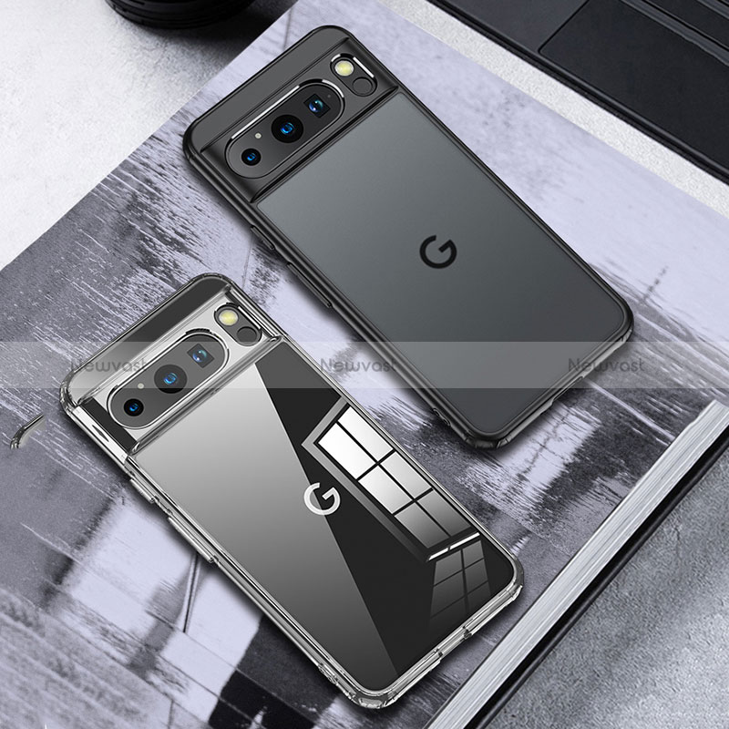 Silicone Transparent Frame Case Cover WL1 for Google Pixel 8 Pro 5G