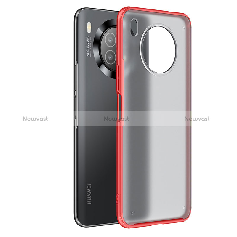 Silicone Transparent Frame Case Cover WL1 for Huawei Honor 50 Lite Red