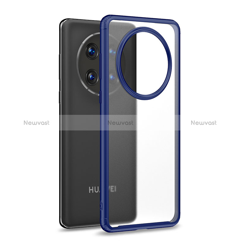 Silicone Transparent Frame Case Cover WL1 for Huawei Mate 50 Pro Blue