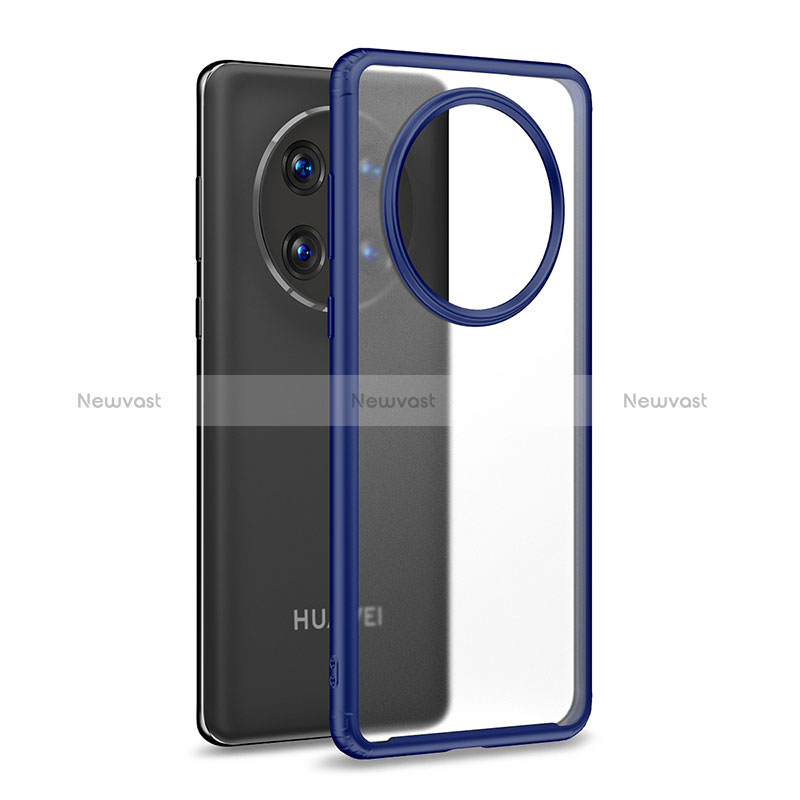 Silicone Transparent Frame Case Cover WL1 for Huawei Mate 50E Blue