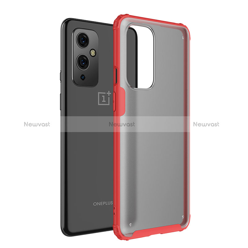 Silicone Transparent Frame Case Cover WL1 for OnePlus 9 5G