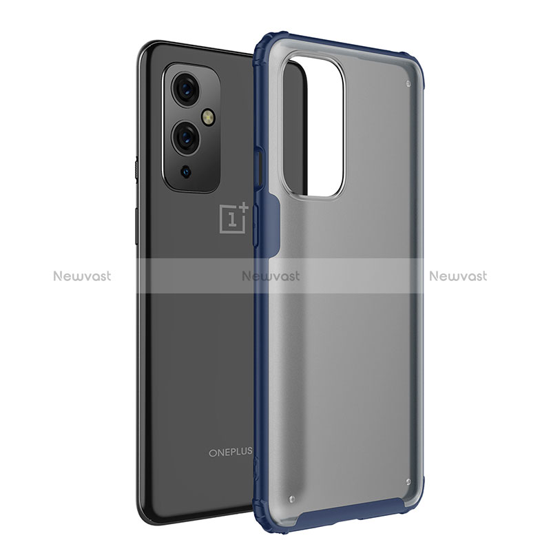 Silicone Transparent Frame Case Cover WL1 for OnePlus 9 5G Blue