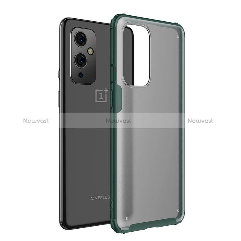 Silicone Transparent Frame Case Cover WL1 for OnePlus 9 5G Green