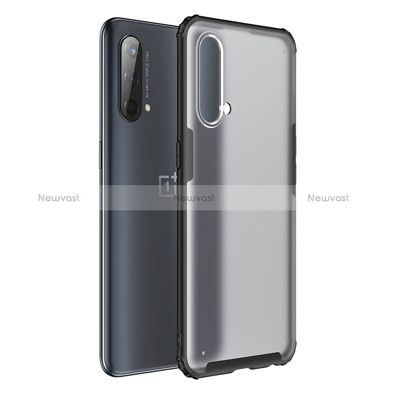 Silicone Transparent Frame Case Cover WL1 for OnePlus Nord CE 5G Black