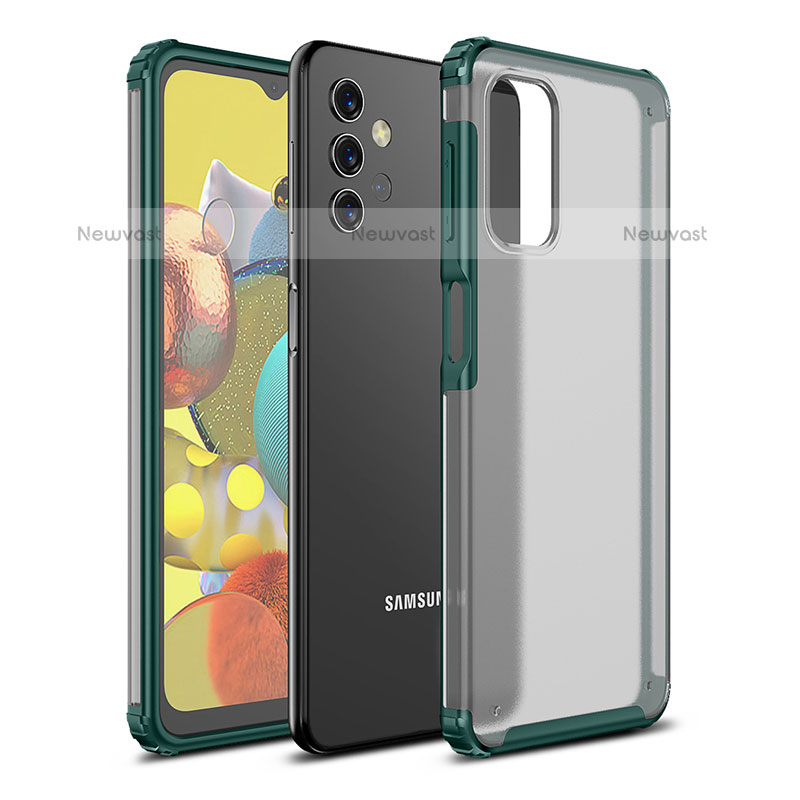 Silicone Transparent Frame Case Cover WL1 for Samsung Galaxy M32 5G Green