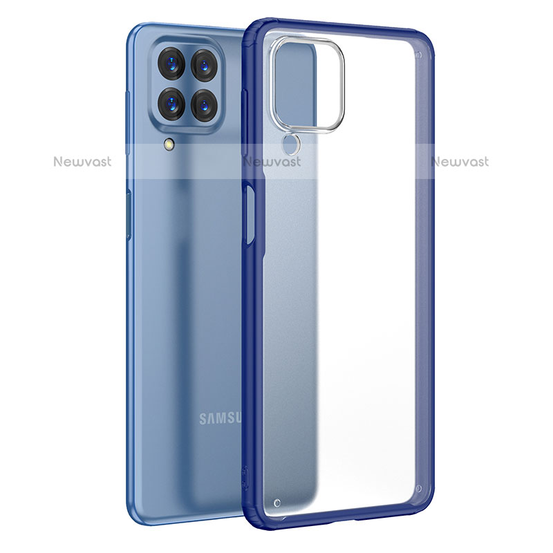 Silicone Transparent Frame Case Cover WL1 for Samsung Galaxy M53 5G Blue