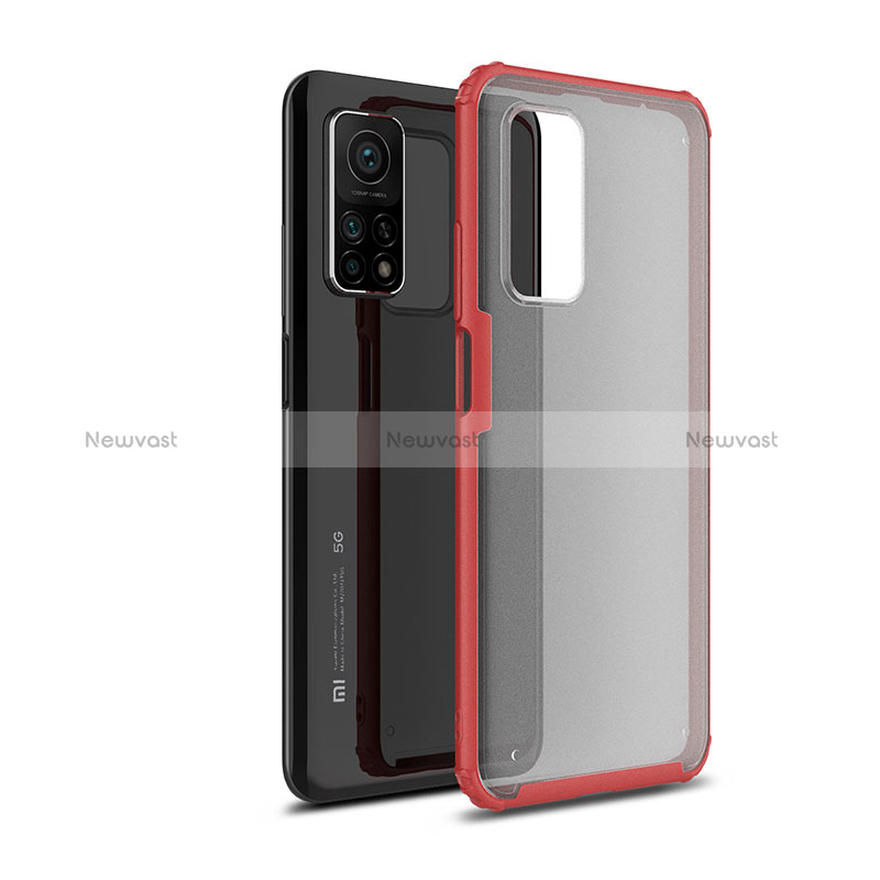 Silicone Transparent Frame Case Cover WL1 for Xiaomi Mi 10T Pro 5G Red