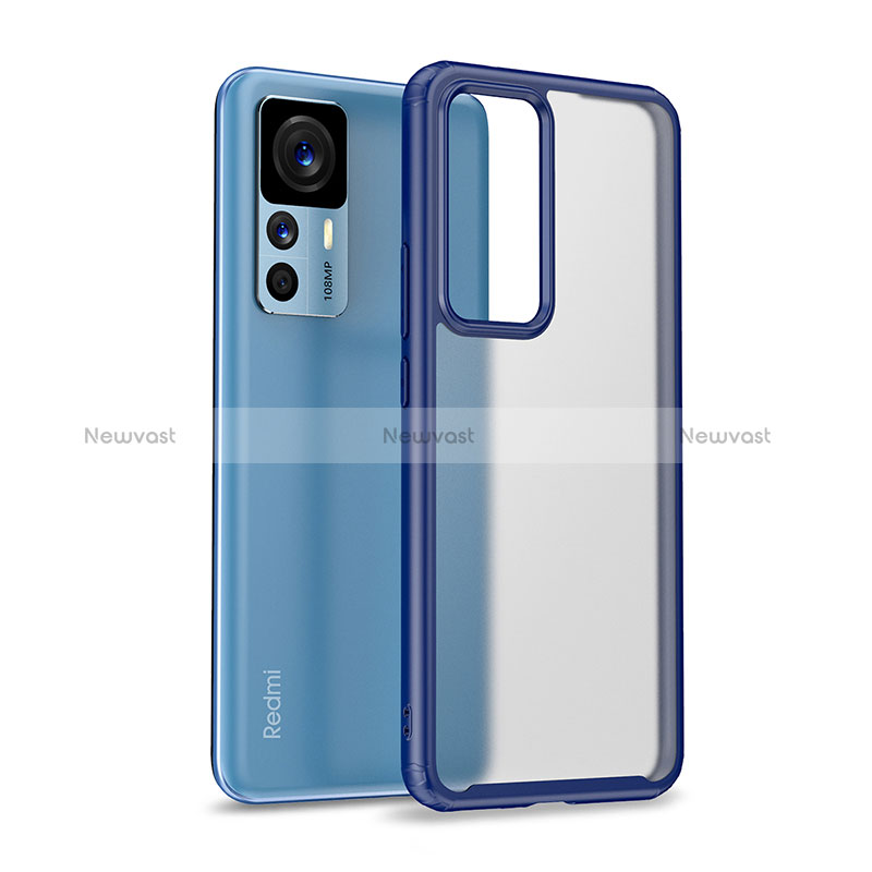Silicone Transparent Frame Case Cover WL1 for Xiaomi Mi 12T 5G Blue