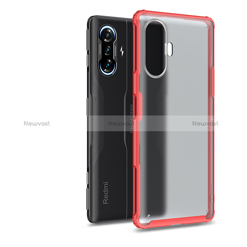 Silicone Transparent Frame Case Cover WL1 for Xiaomi Poco F3 GT 5G Red
