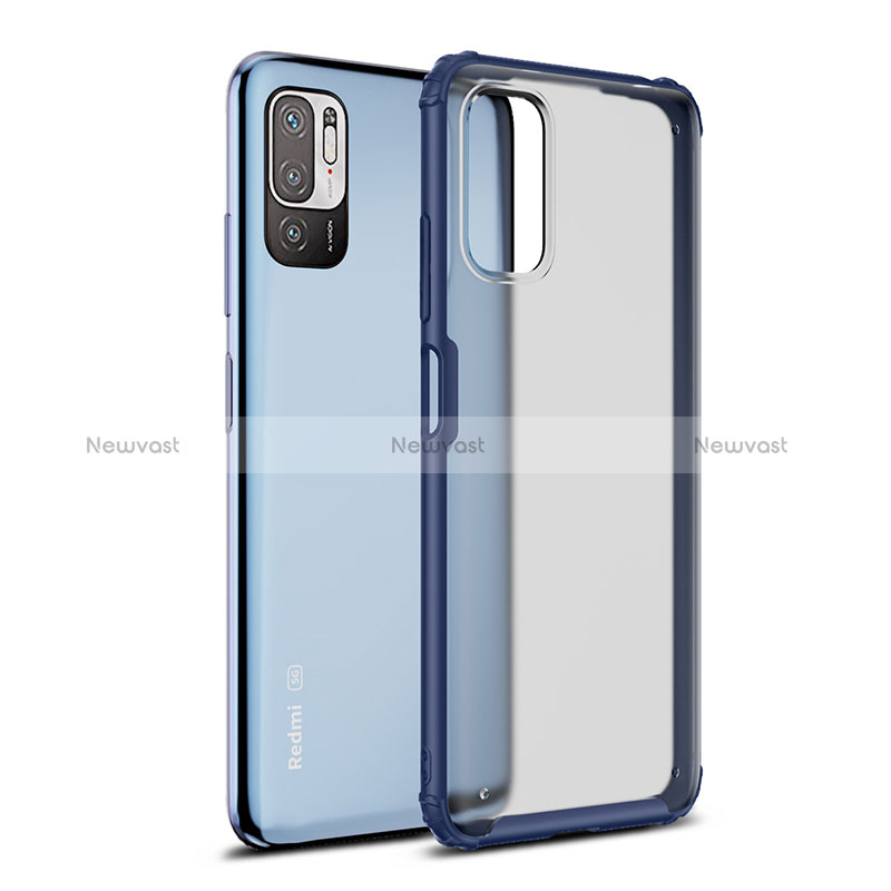 Silicone Transparent Frame Case Cover WL1 for Xiaomi POCO M3 Pro 5G Blue