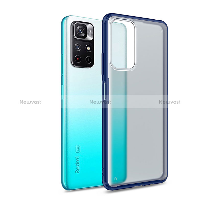 Silicone Transparent Frame Case Cover WL1 for Xiaomi Poco M4 Pro 5G Blue