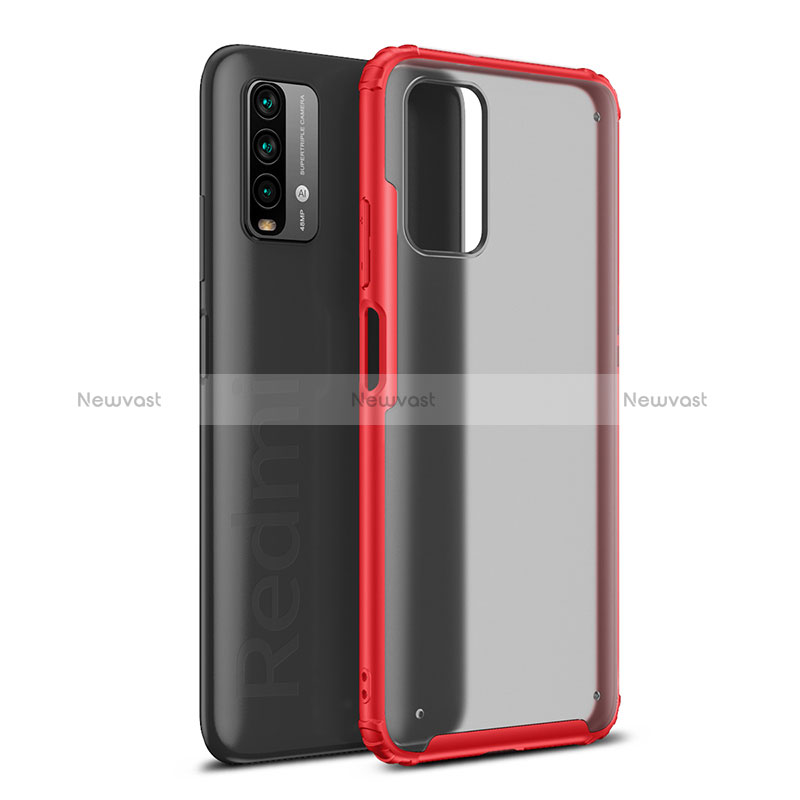 Silicone Transparent Frame Case Cover WL1 for Xiaomi Redmi 9T 4G Red