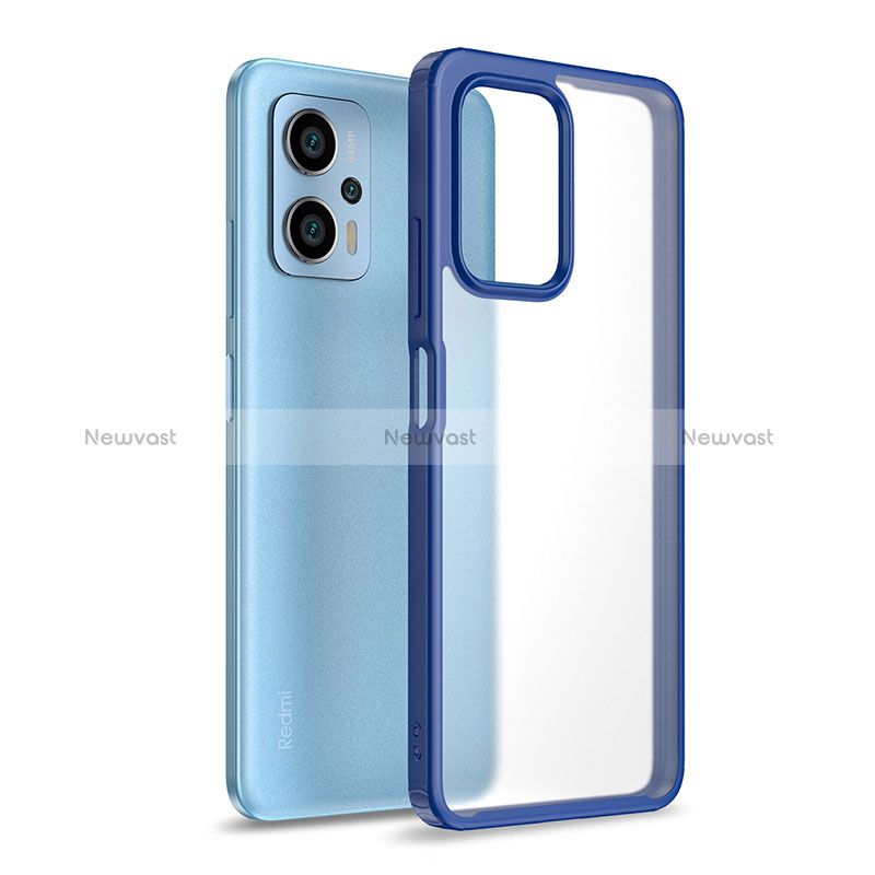 Silicone Transparent Frame Case Cover WL1 for Xiaomi Redmi K50i 5G Blue