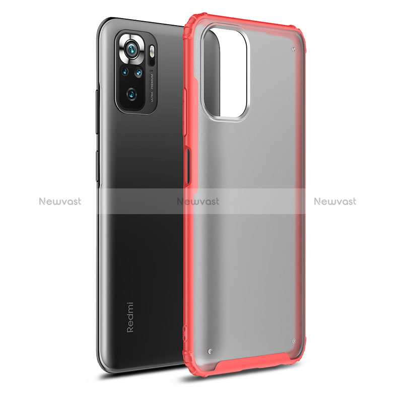 Silicone Transparent Frame Case Cover WL1 for Xiaomi Redmi Note 10 4G Red