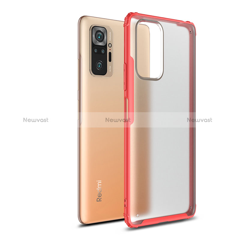 Silicone Transparent Frame Case Cover WL1 for Xiaomi Redmi Note 10 Pro 4G Red