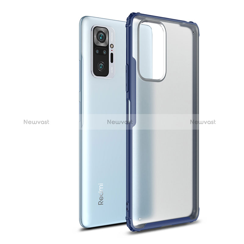 Silicone Transparent Frame Case Cover WL1 for Xiaomi Redmi Note 10 Pro Max Blue