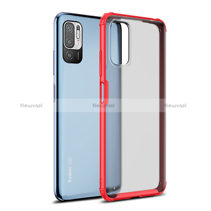 Silicone Transparent Frame Case Cover WL1 for Xiaomi Redmi Note 10T 5G Red