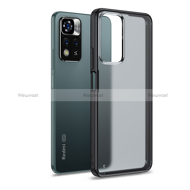 Silicone Transparent Frame Case Cover WL1 for Xiaomi Redmi Note 11 Pro+ Plus 5G Black