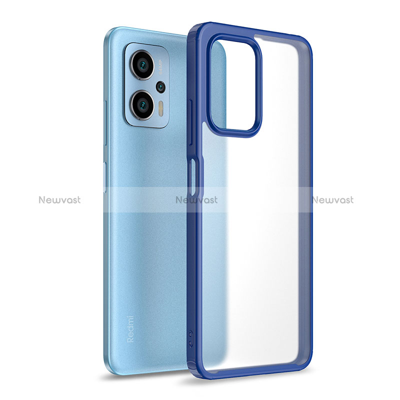 Silicone Transparent Frame Case Cover WL1 for Xiaomi Redmi Note 11T Pro 5G Blue