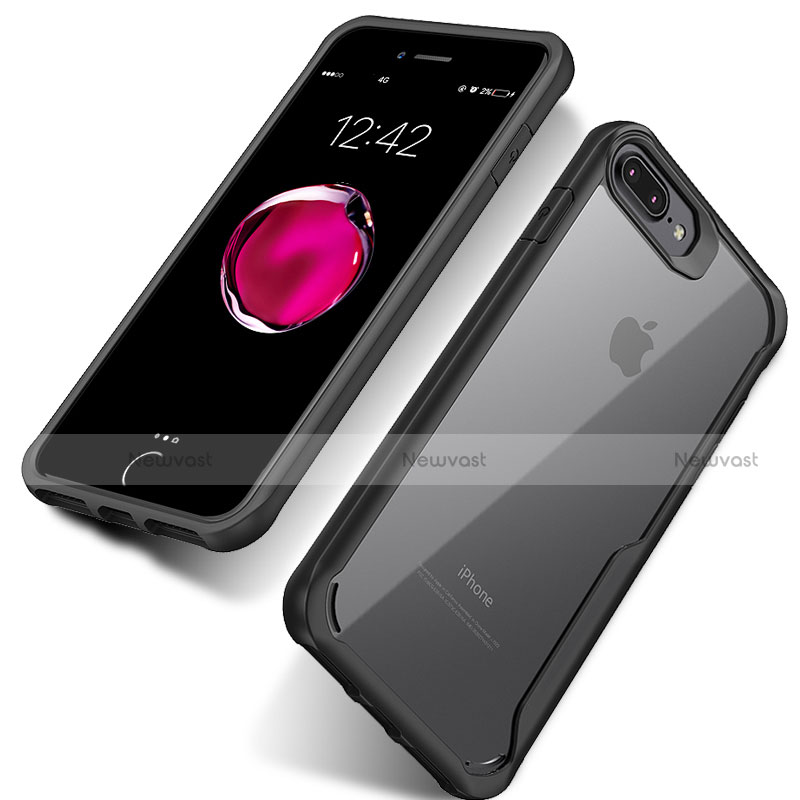 Silicone Transparent Frame Case F01 for Apple iPhone 8 Plus Black