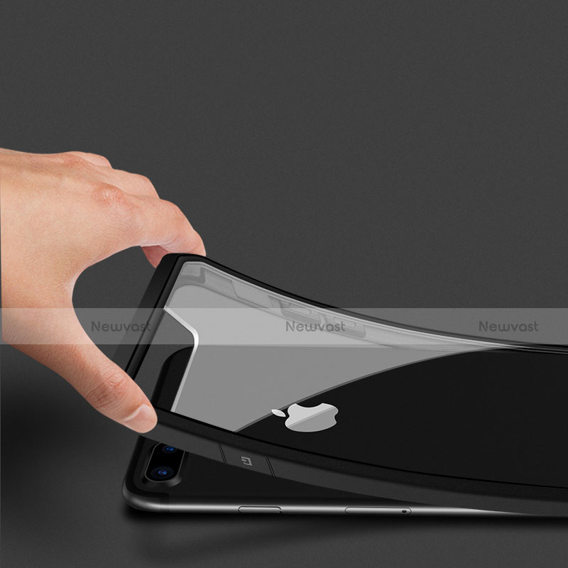 Silicone Transparent Frame Case for Apple iPhone 8 Plus Black