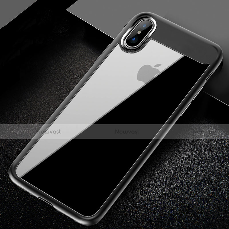 Silicone Transparent Frame Case for Apple iPhone Xs Gray