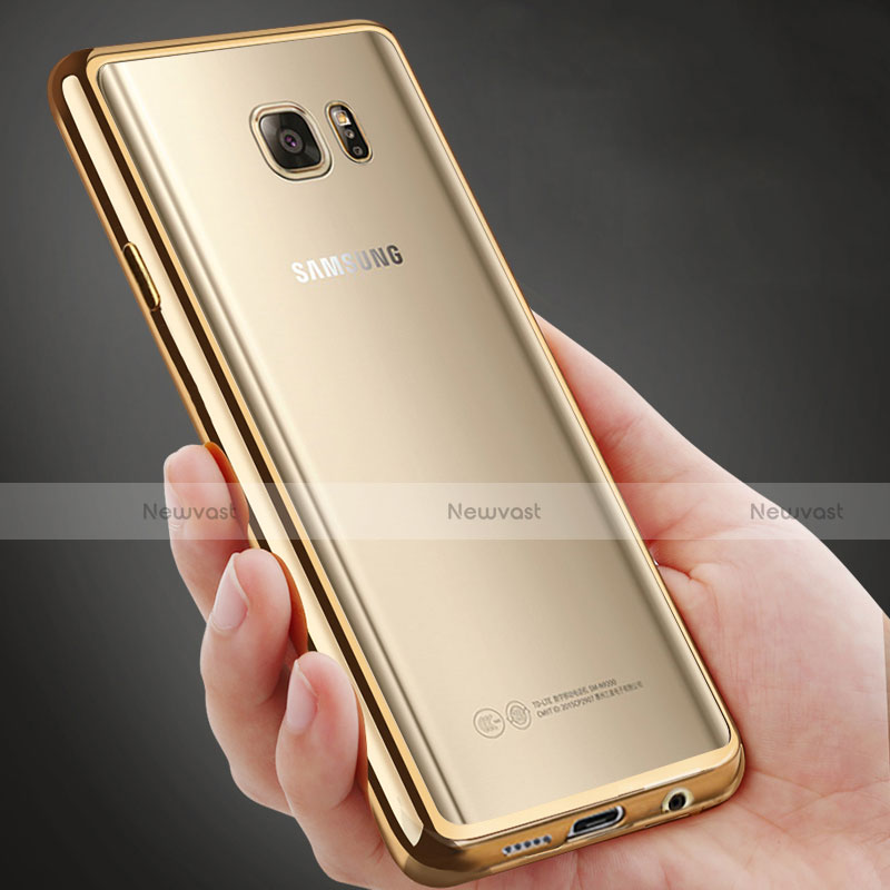 Silicone Transparent Frame Case for Samsung Galaxy Note 5 N9200 N920 N920F Gold