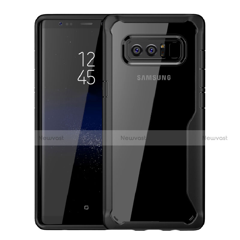 Silicone Transparent Frame Case for Samsung Galaxy Note 8 Black