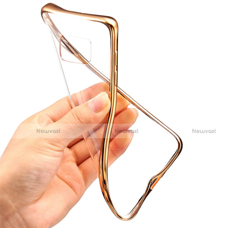 Silicone Transparent Frame Cover for Samsung Galaxy S6 Edge SM-G925 Gold