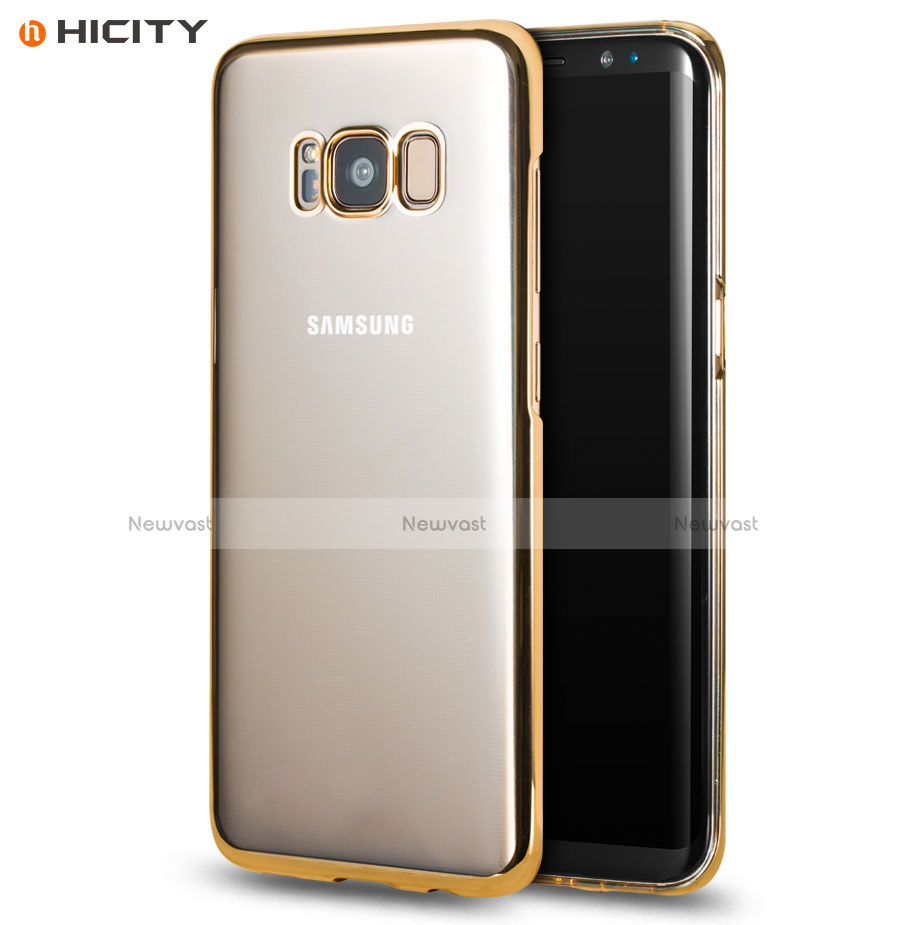 Silicone Transparent Frame Cover for Samsung Galaxy S8 Plus Gold