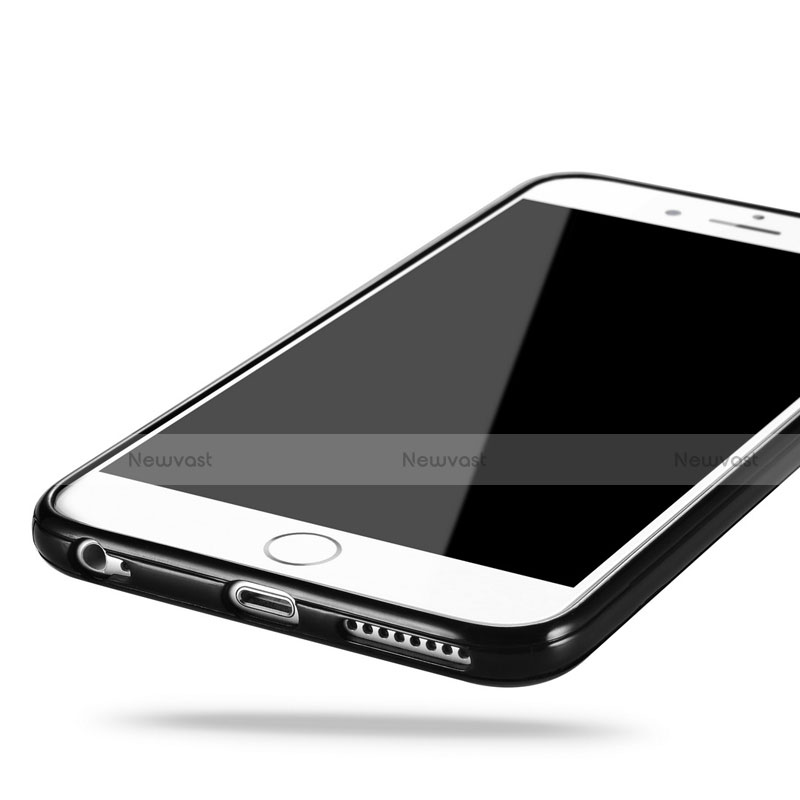 Silicone Transparent Matte Finish Frame Case for Apple iPhone 6 Black