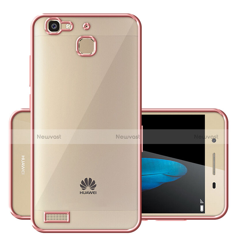 Silicone Transparent Matte Finish Frame Case for Huawei Enjoy 5S Rose Gold