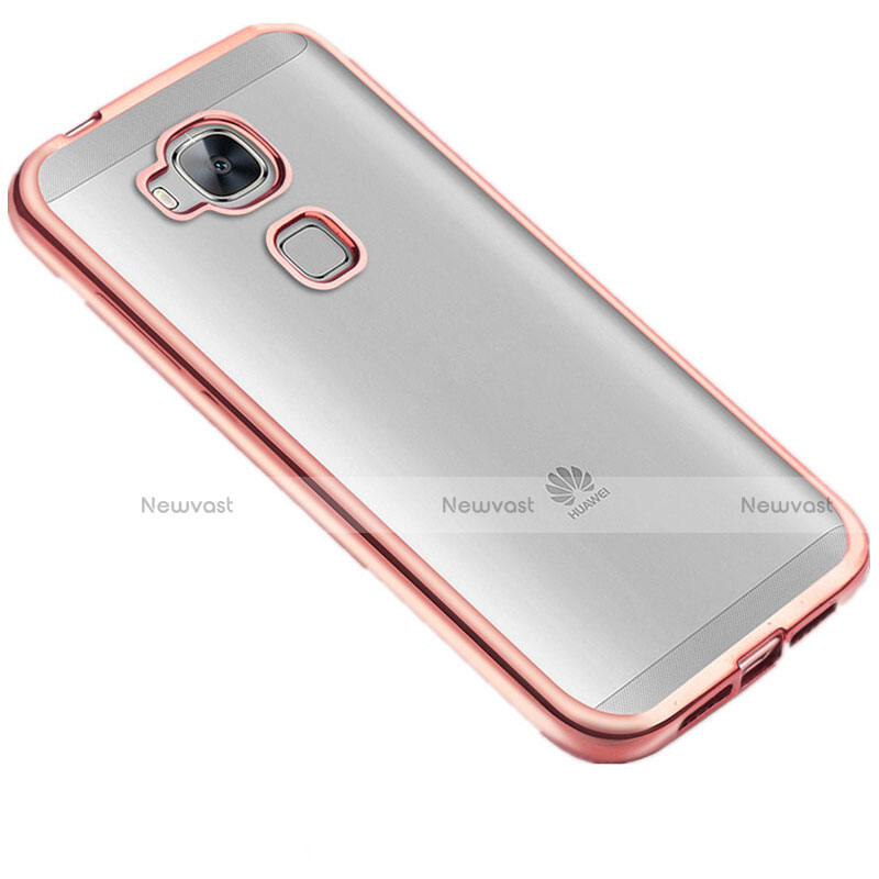 Silicone Transparent Matte Finish Frame Case for Huawei G7 Plus Rose Gold