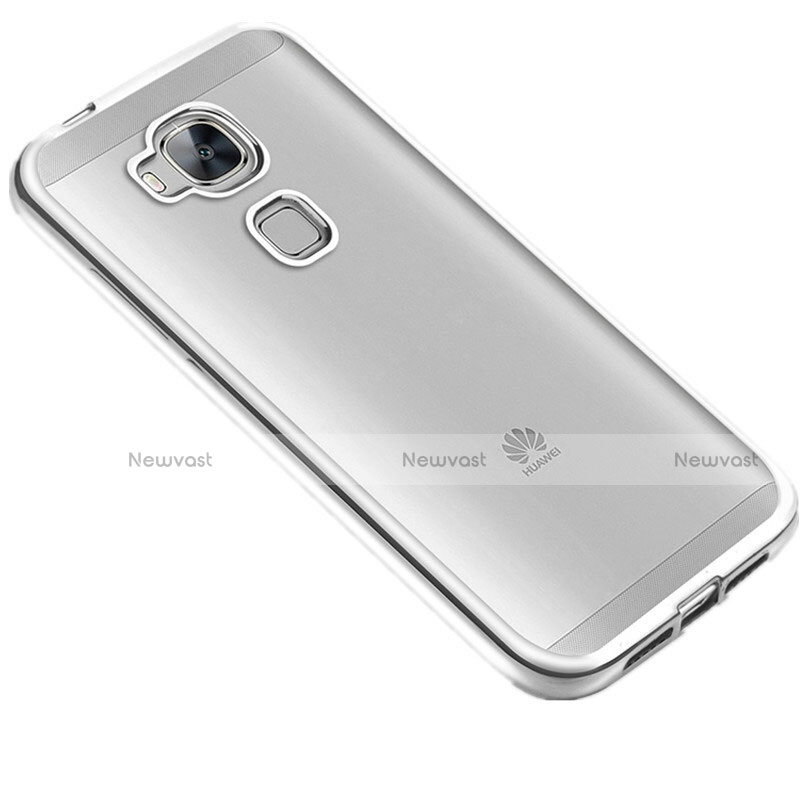 Silicone Transparent Matte Finish Frame Case for Huawei G7 Plus Silver