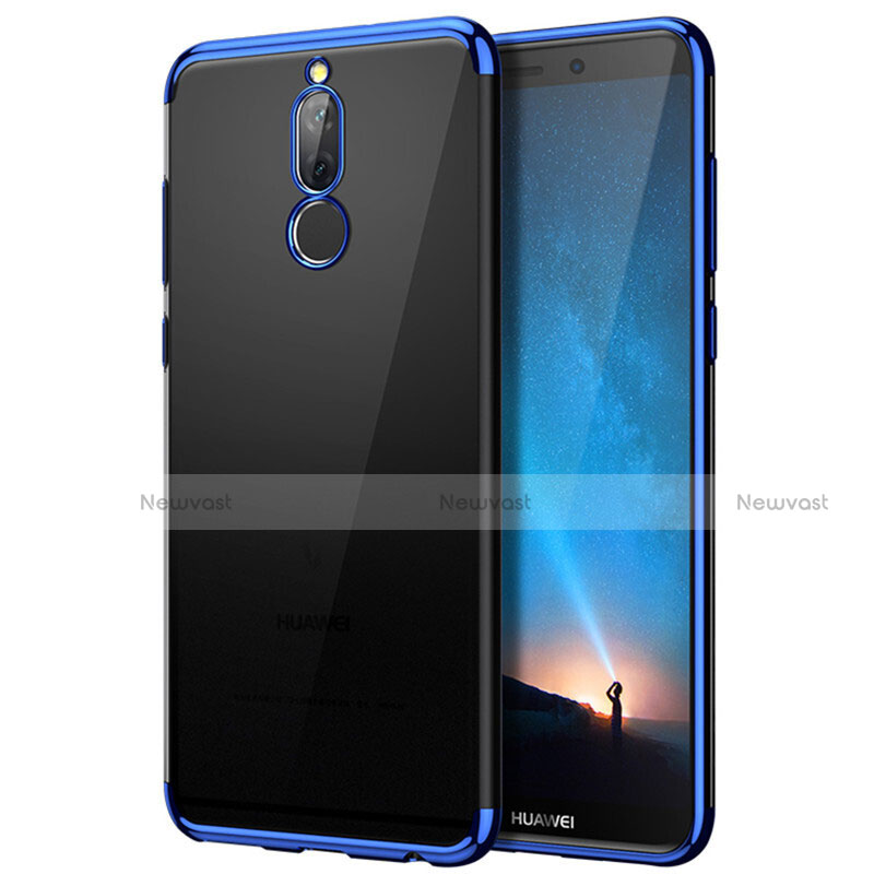 Silicone Transparent Matte Finish Frame Case for Huawei Maimang 6 Blue