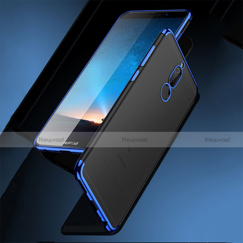 Silicone Transparent Matte Finish Frame Case for Huawei Maimang 6 Blue