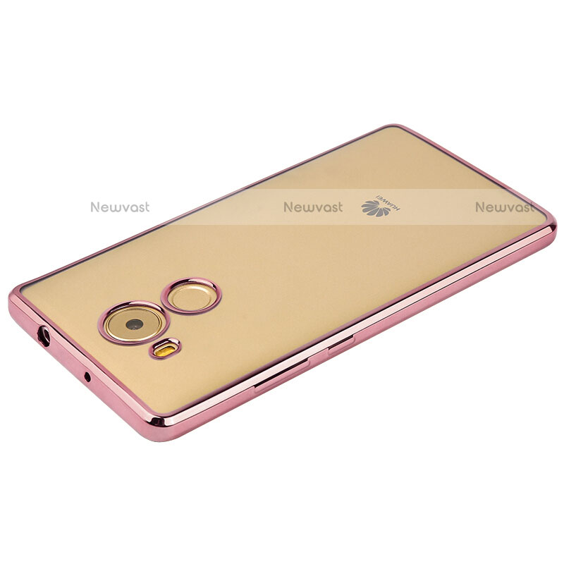 Silicone Transparent Matte Finish Frame Case for Huawei Mate 8 Pink