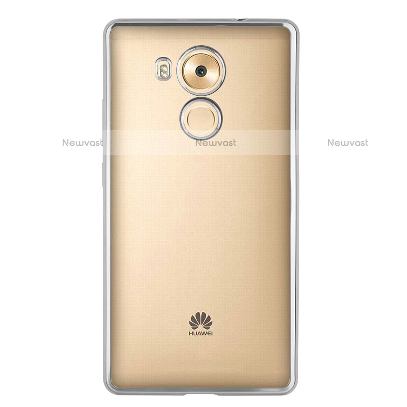 Silicone Transparent Matte Finish Frame Case for Huawei Mate 8 Silver