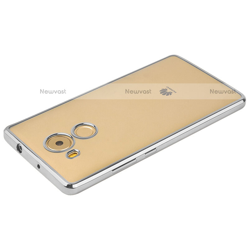 Silicone Transparent Matte Finish Frame Case for Huawei Mate 8 Silver