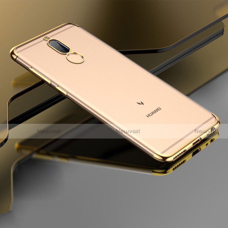 Silicone Transparent Matte Finish Frame Case for Huawei Rhone Gold