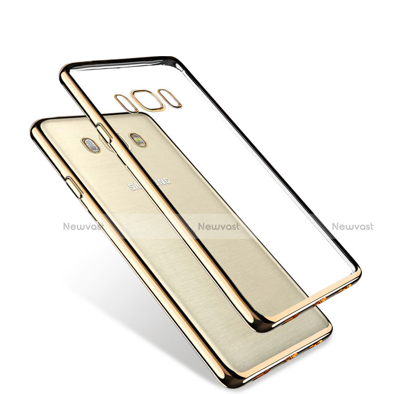 Silicone Transparent Matte Finish Frame Case for Samsung Galaxy J5 (2016) J510FN J5108 Gold