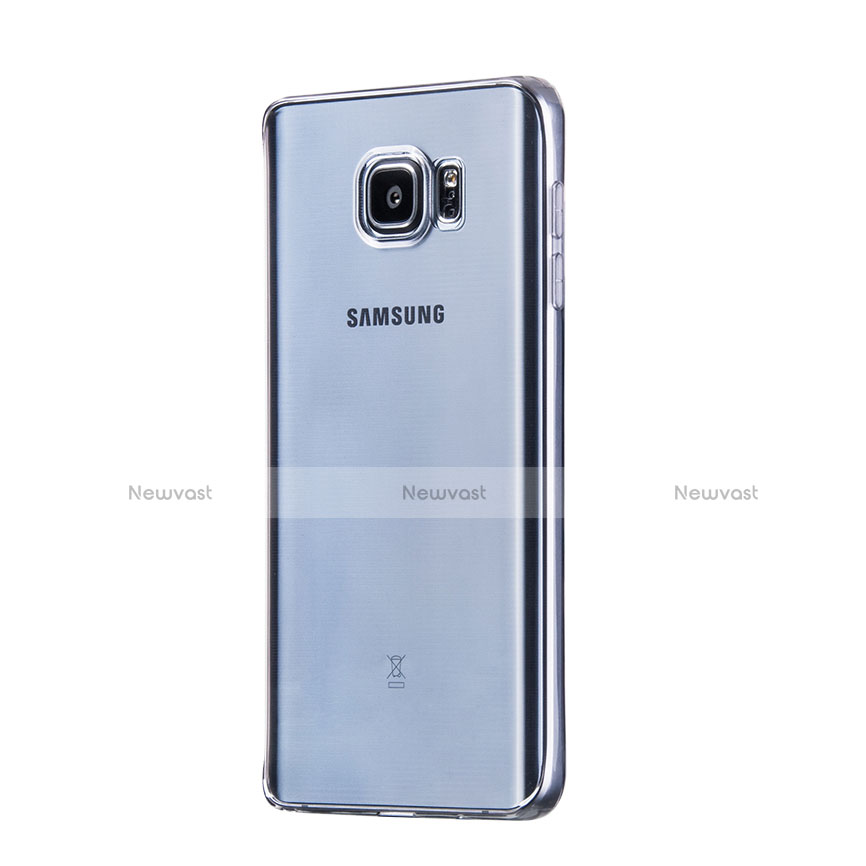 Silicone Transparent Matte Finish Frame Case for Samsung Galaxy Note 5 N9200 N920 N920F Silver