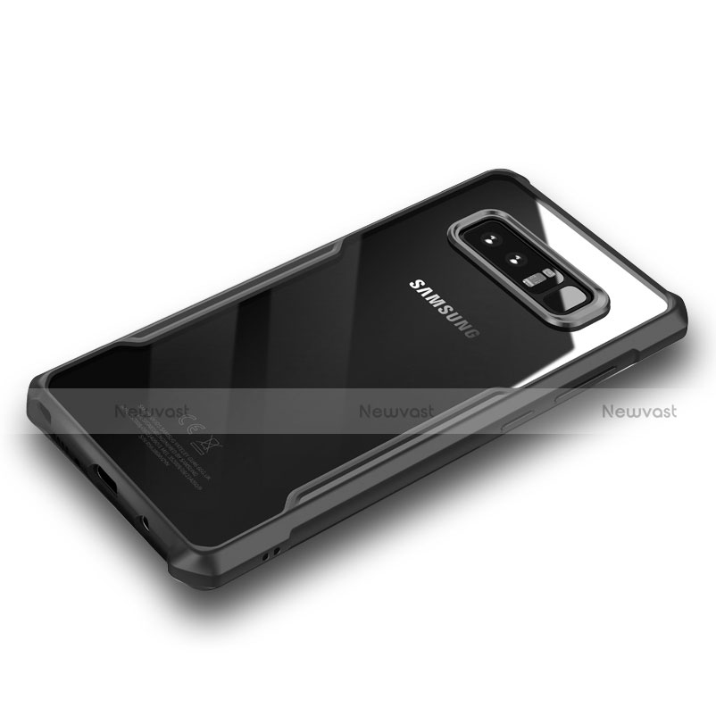 Silicone Transparent Matte Finish Frame Case for Samsung Galaxy Note 8 Duos N950F Black