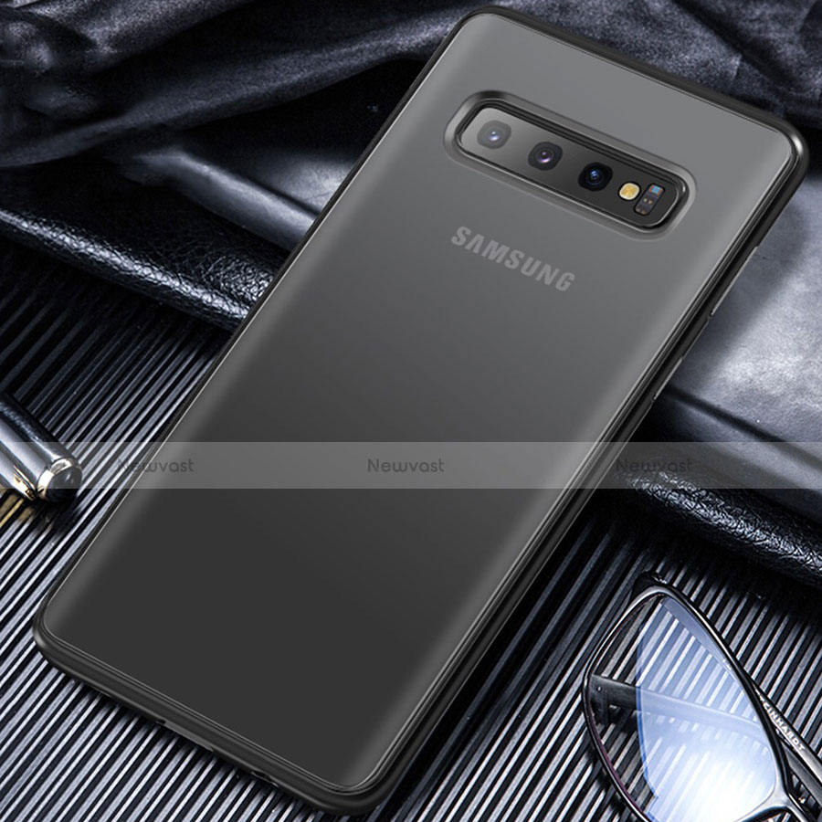 Silicone Transparent Matte Finish Frame Case for Samsung Galaxy S10 5G Black