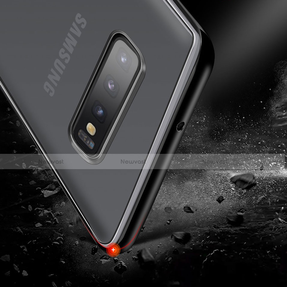 Silicone Transparent Matte Finish Frame Case for Samsung Galaxy S10 5G Black