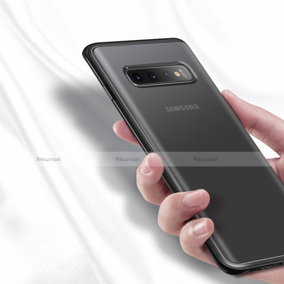 Silicone Transparent Matte Finish Frame Case for Samsung Galaxy S10 Black