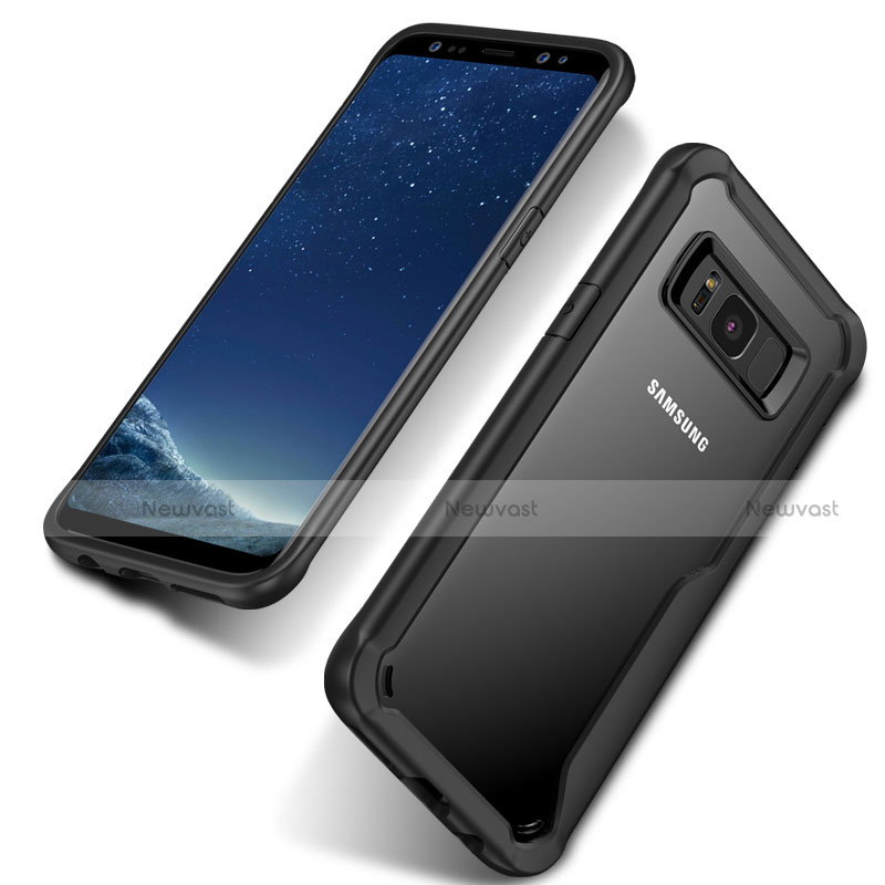 Silicone Transparent Matte Finish Frame Case for Samsung Galaxy S8 Black