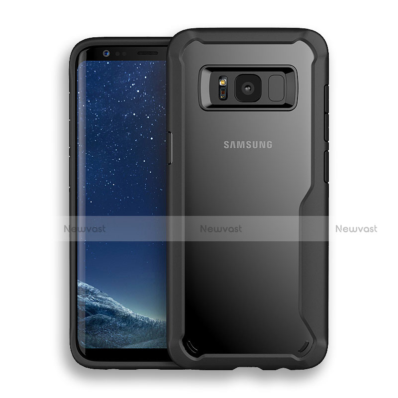 Silicone Transparent Matte Finish Frame Case for Samsung Galaxy S8 Plus Black