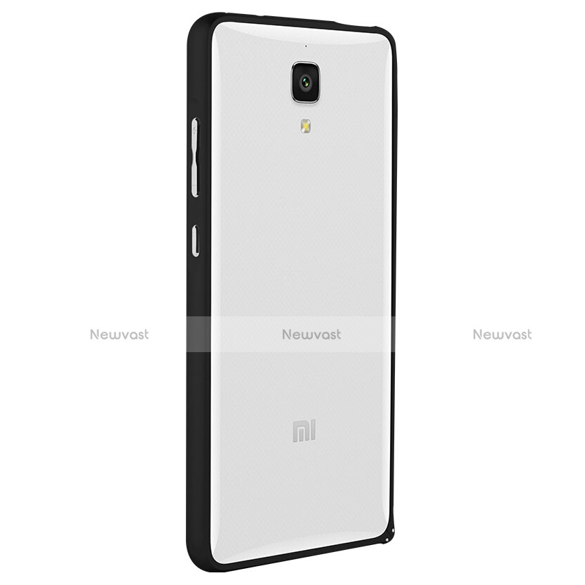 Silicone Transparent Matte Finish Frame Case for Xiaomi Mi 4 Black