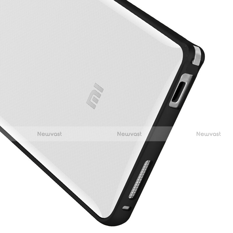 Silicone Transparent Matte Finish Frame Case for Xiaomi Mi 4 LTE Black